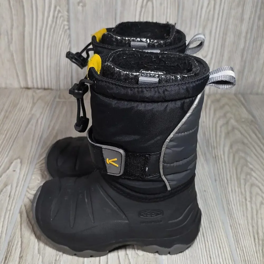 KEEN Lumi II Waterproof Insulated Black Snow Boots Kids Toddler Size 8